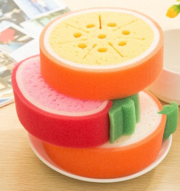 Fruit thick sponge scouring pad