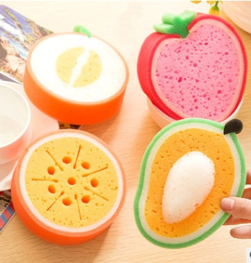 Fruit thick sponge scouring pad