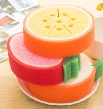 Fruit thick sponge scouring pad