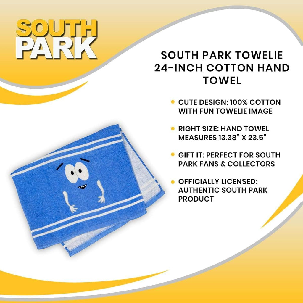 South Park Towelie Cotton Hand Towel | Quick-Dry Wash Cloth, Highly Absorbent Dish Towel | Home Decor Accessories for Kitchen, Bathroom, Gym, Beauty, Spa | Fun Nostalgic Gifts and Collectibles