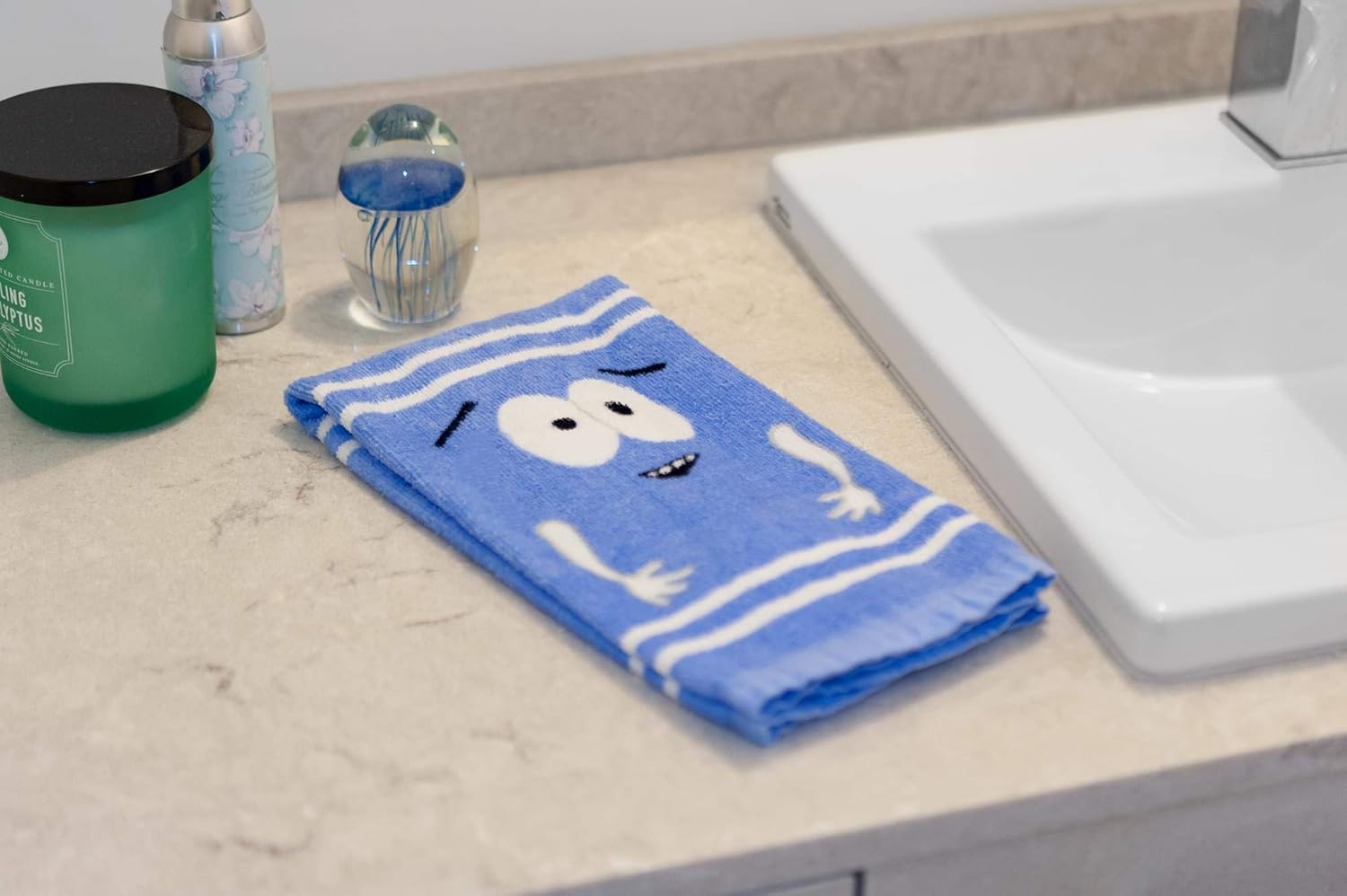 South Park Towelie Cotton Hand Towel | Quick-Dry Wash Cloth, Highly Absorbent Dish Towel | Home Decor Accessories for Kitchen, Bathroom, Gym, Beauty, Spa | Fun Nostalgic Gifts and Collectibles